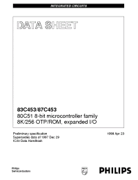 Datasheet 83C453 manufacturer Philips